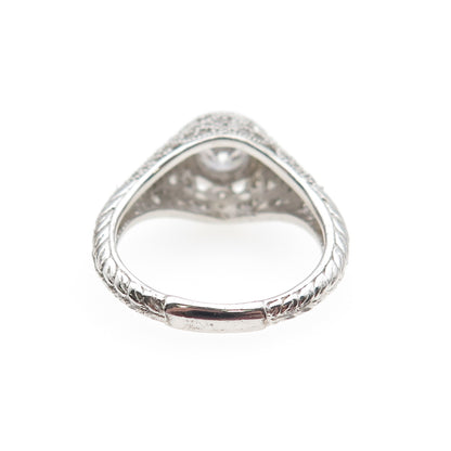 925 Sterling Silver Round-Cut C Z Engagement Ring Size 7