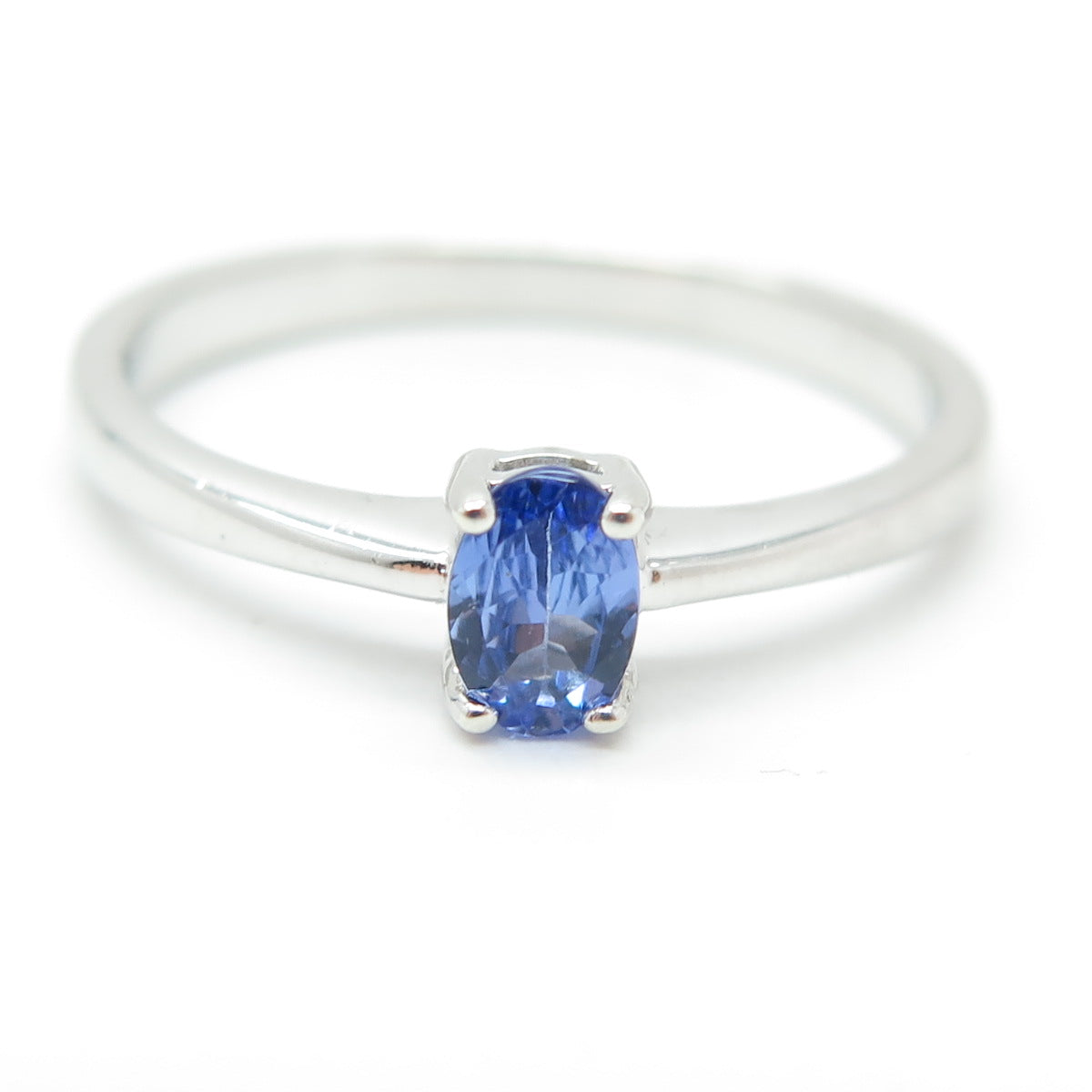 925 Sterling Silver Real Oval-Cut Tanzanite Ring Size 12