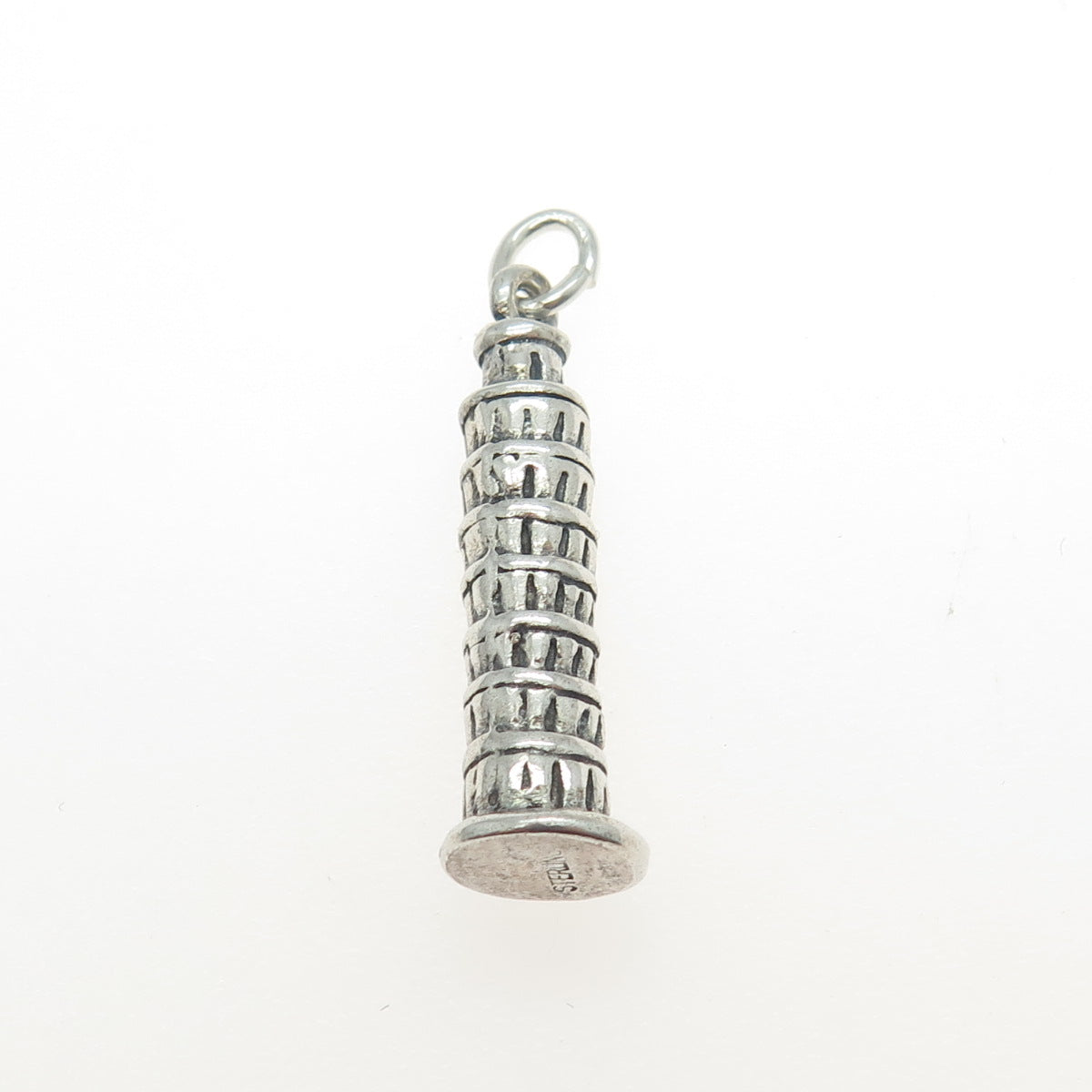 925 Sterling Silver Vintage Pisa Tower 3D Pendant