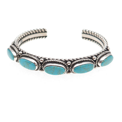 Arlene Soce Navajo Old Pawn Sterling Vintage Turquoise Adjustable Bracelet 5.75"