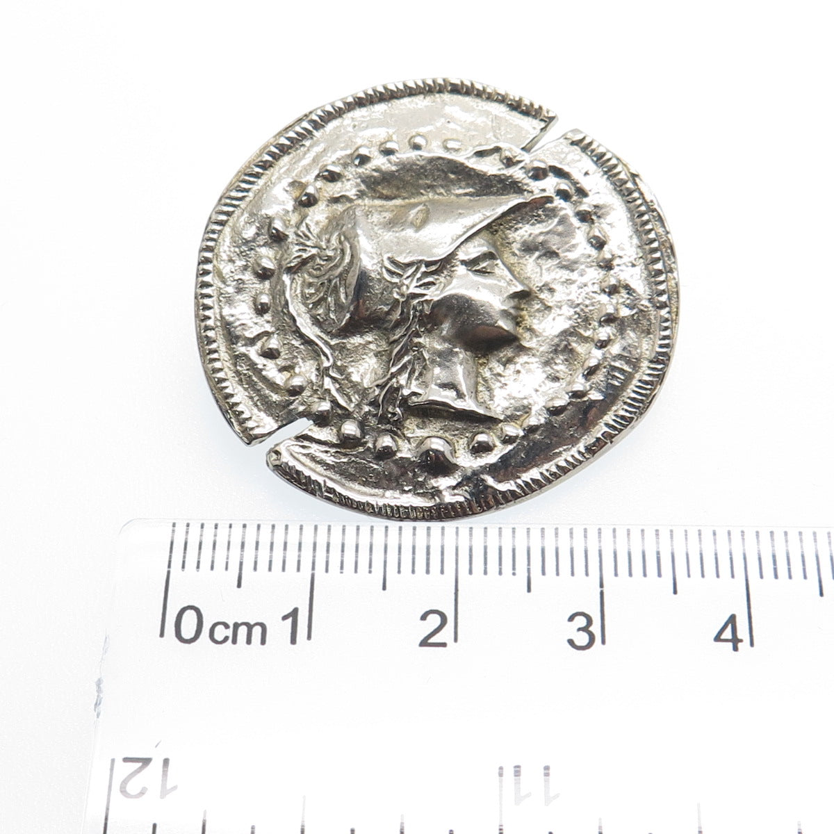 800 Silver Vintage Athena Greek Goddess Pin Pendant