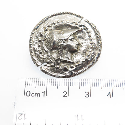 800 Silver Vintage Athena Greek Goddess Pin Pendant