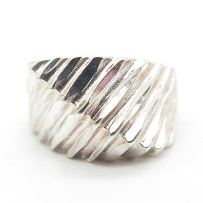 925 Sterling Silver Vintage Textured Dome Ring Size 7