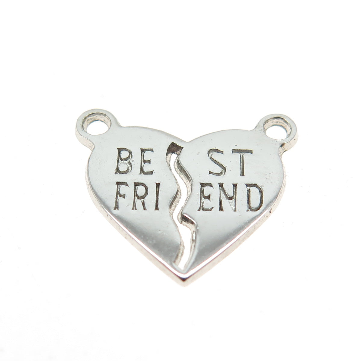 REMBRANDT Sterling Silver Vintage Best Friend Broken Heart Centerpiece Pendant