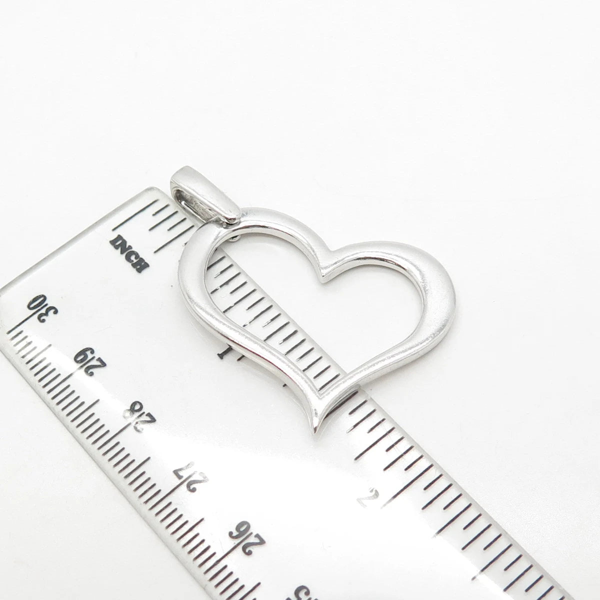 925S Sterling Silver Vintage Italy Open Heart Modernist Pendant