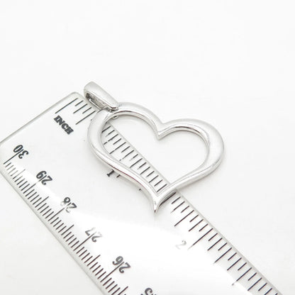 925S Sterling Silver Vintage Italy Open Heart Modernist Pendant