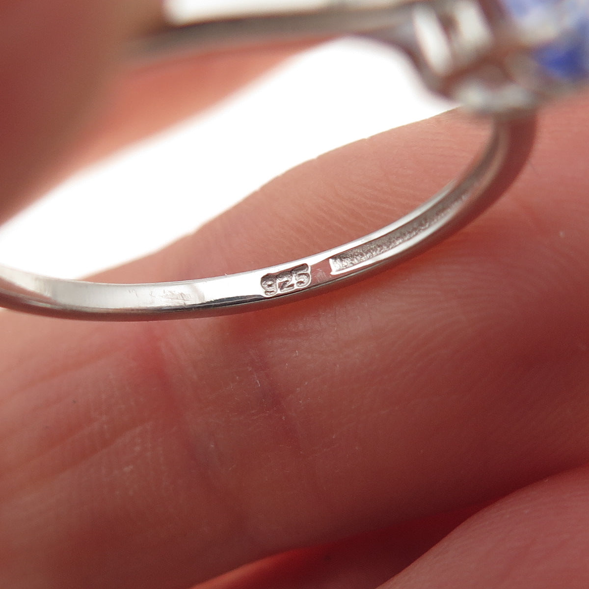 Chuck Clemency 925 Sterling Silver Real Oval-Cut Tanzanite Ring Size 8