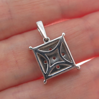 925 Sterling Silver Round-Cut Shaped C Z Sparkle Minimalist Pendant
