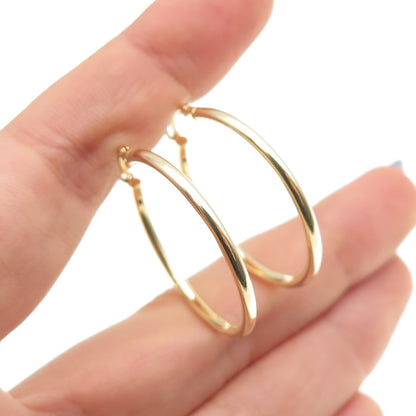 925 Sterling Silver Gold Plated Hoop Earrings