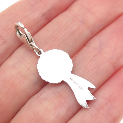 Griffith & Sons 925 Sterling Vintage Enamel 1st Place Lobster Lock Mini Pendant