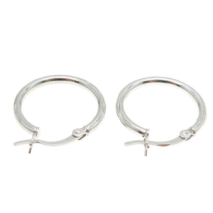 925 Sterling Silver Etched Tube Hoop Earrings