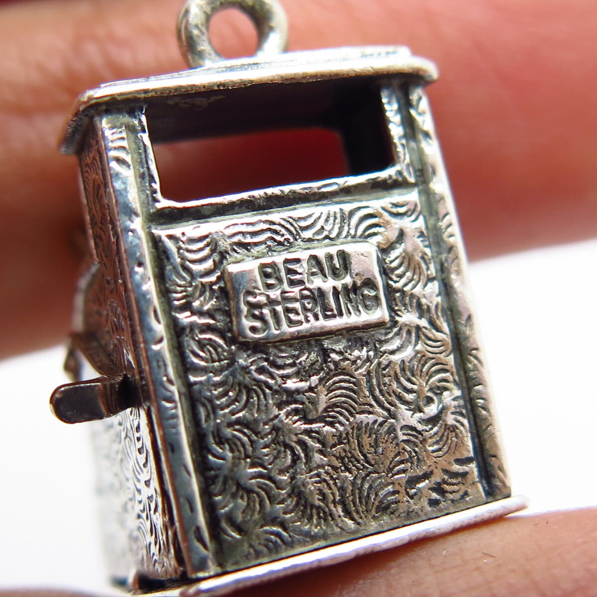 925 Sterling Silver Vintage BEAU Slot Machine For Good Luck Charm Pendant