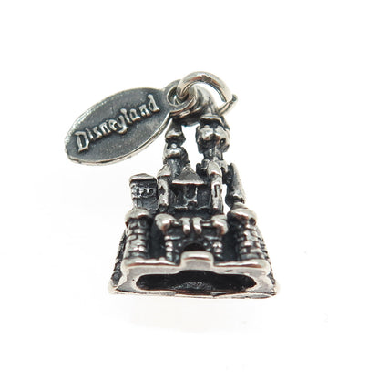 WALT DISNEY 925 Sterling Silver Vintage Cinderella Castle Charm Pendant