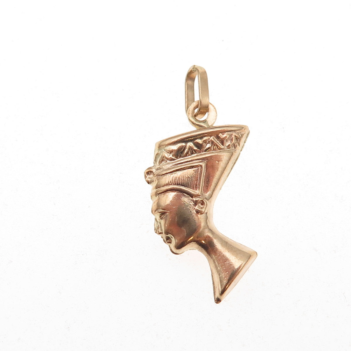 14K Gold Vintage Italy Egyptian Queen Nefertiti Charm Pendant