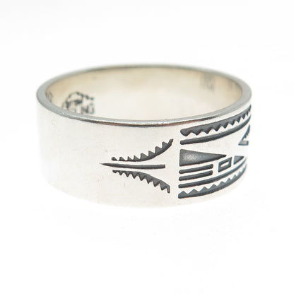 THE SILVER MESA Old Pawn 925 Sterling Silver Vintage Tribal Band Ring Size 12