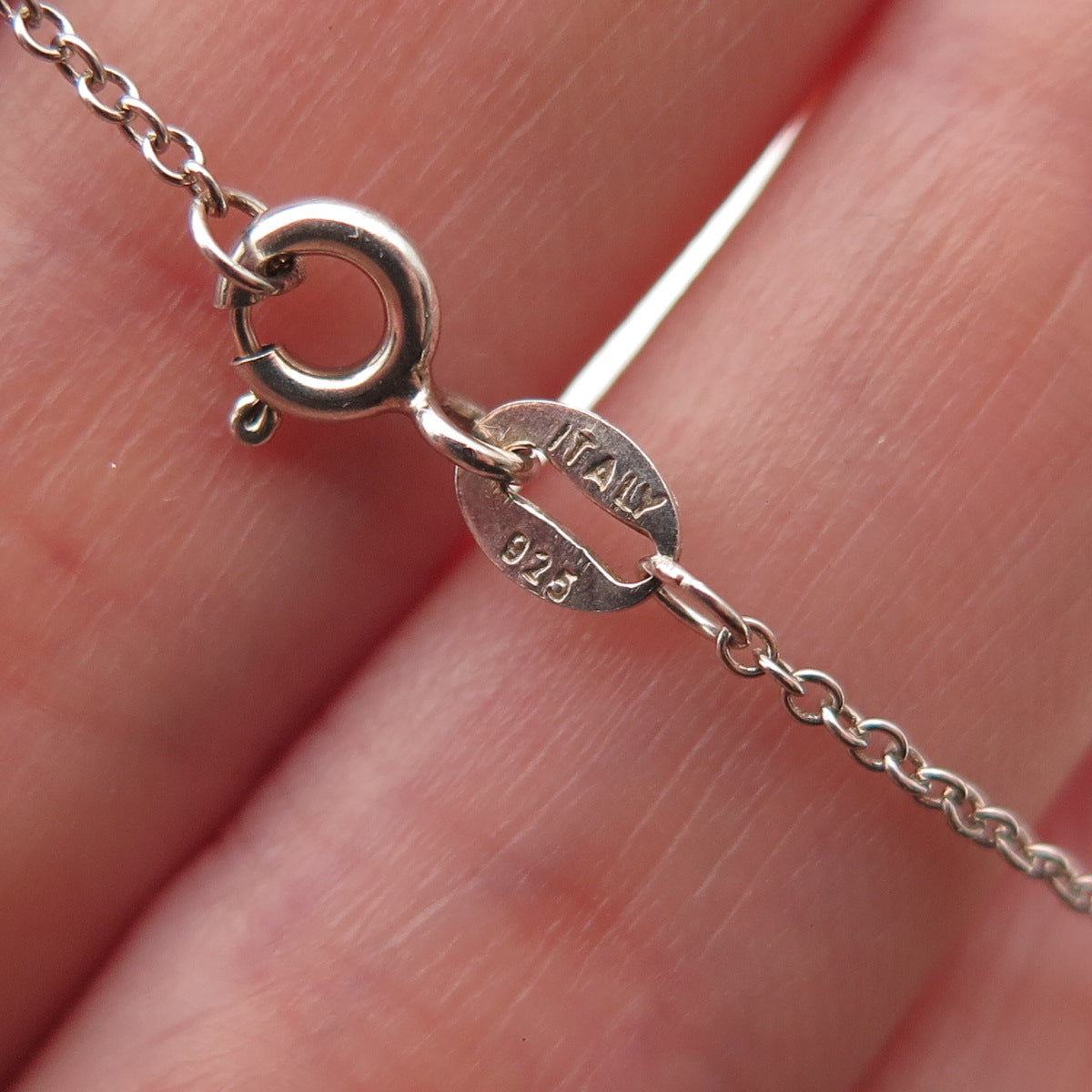 DBJ Dee Berkle 925 Sterling Silver Real Diamond Heart Cable Chain Necklace 18"
