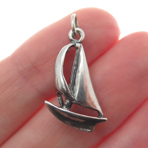 MAISELS INDIAN TRADING 925 Sterling Silver Vintage Sailing Ship Oxidized Pendant