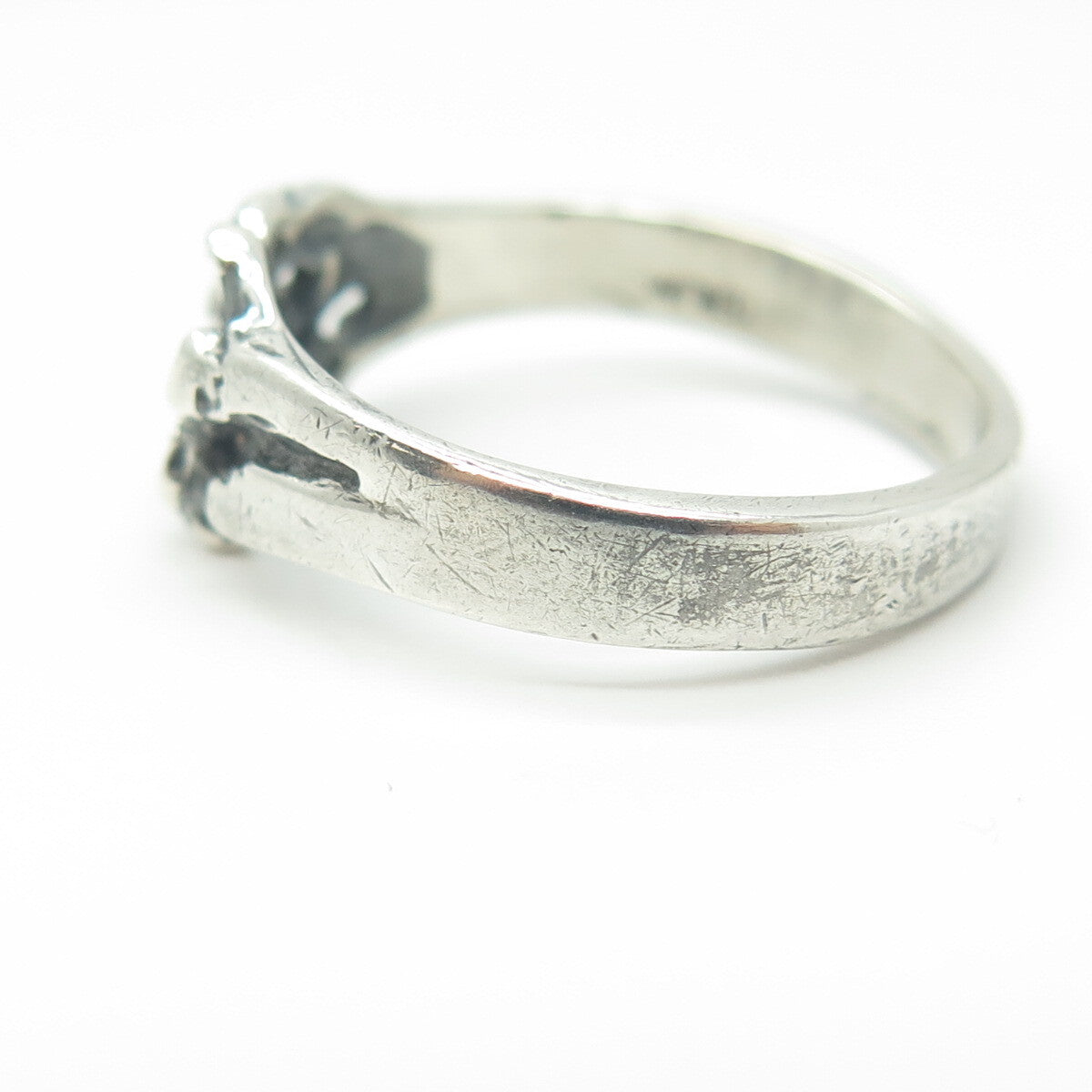 925 Sterling Silver Vintage Nugget Oxidized Ring Size 9.75