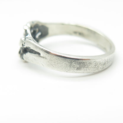925 Sterling Silver Vintage Nugget Oxidized Ring Size 9.75