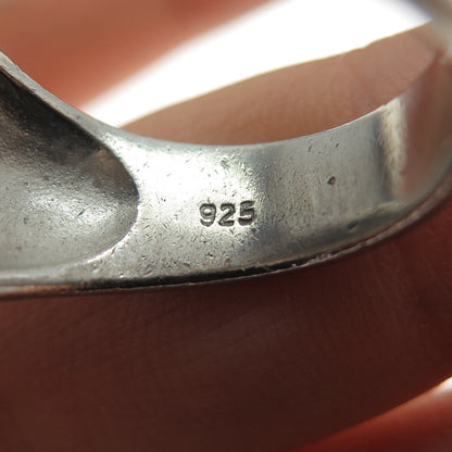 925 Sterling Silver Vintage Round-Cut C Z Signet Ring Size 8.75