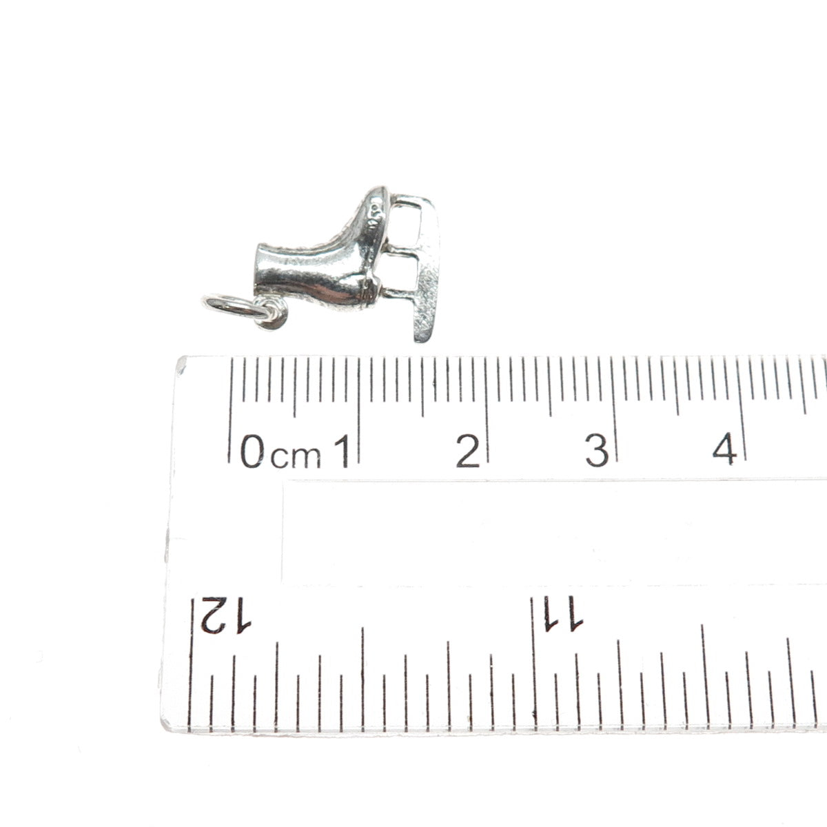 925 Sterling Silver Vintage Ice Skating Shoe Mini 3D Charm Pendant