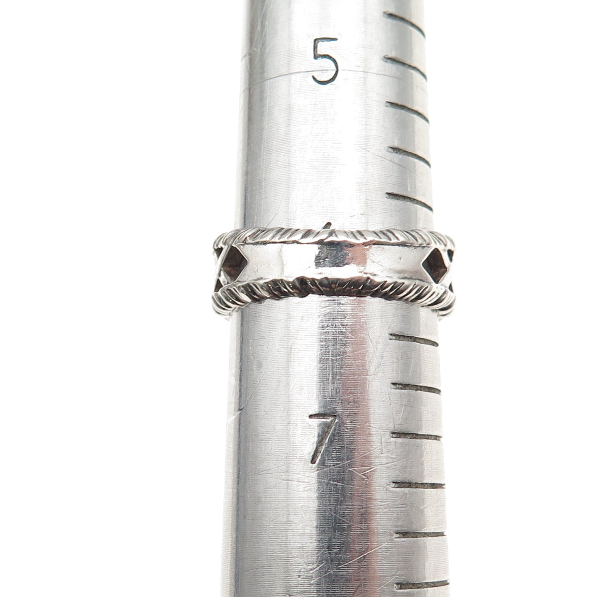 Dallas Museum of Art 925 Sterling Silver Vintage X-Shape Ring Size 6.25