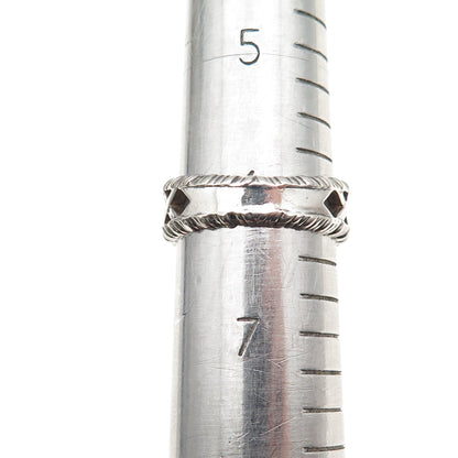 Dallas Museum of Art 925 Sterling Silver Vintage X-Shape Ring Size 6.25