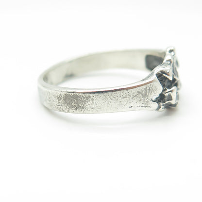 925 Sterling Silver Vintage Nugget Oxidized Ring Size 9.75