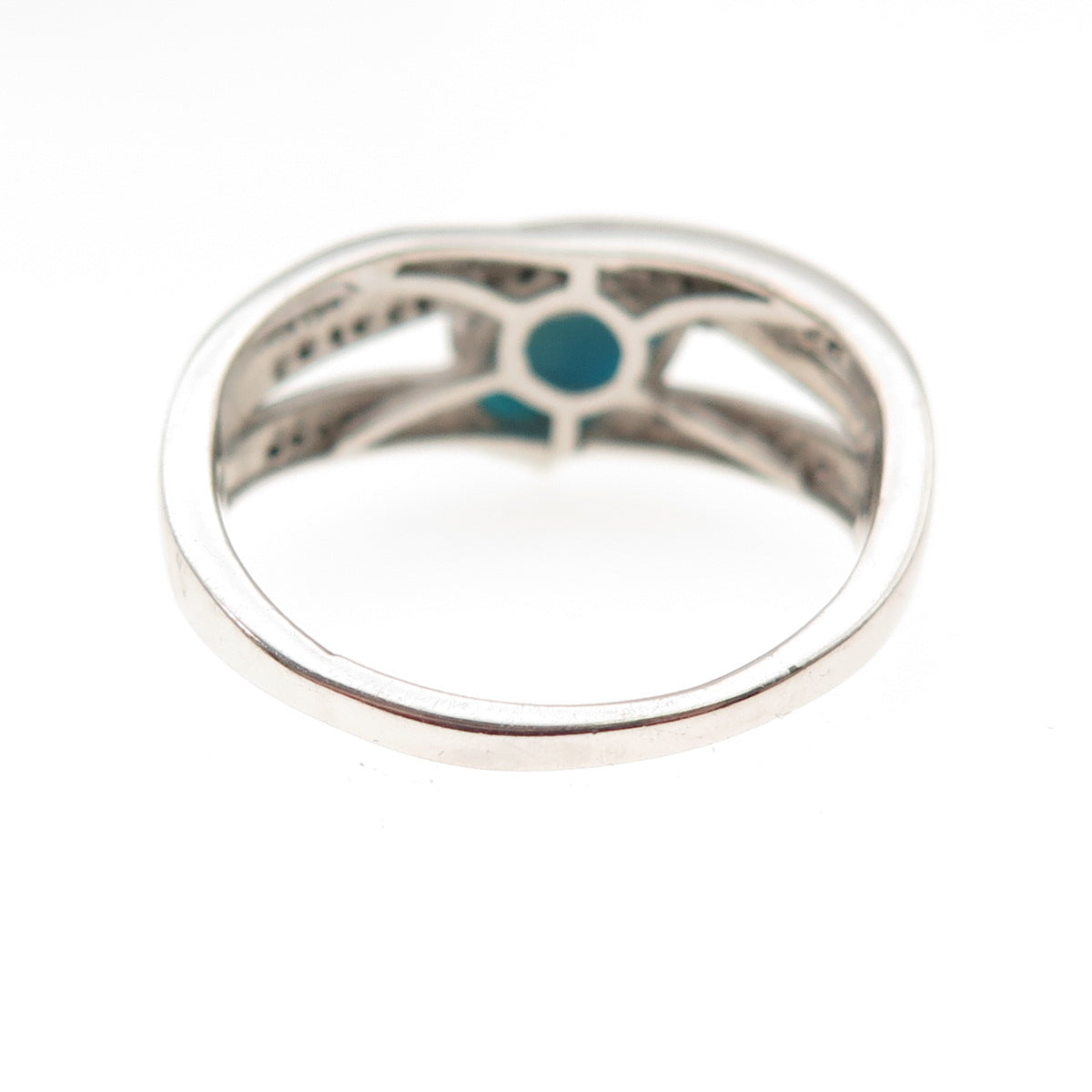 Chuck Clemency 925 Sterling Silver Real Turquoise & Black Spinel Ring Size 8