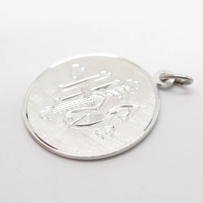 925 Sterling Silver Vintage Griffith & Sons Co Striped Pendant