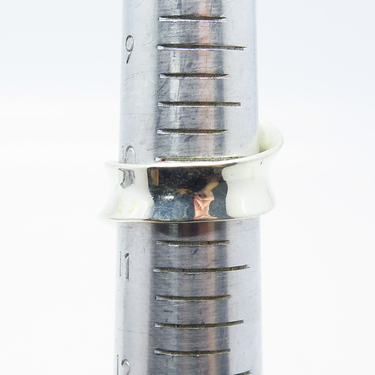 925 Sterling Silver Vintage Mexico Modernist Overlap Ring Size 10.75