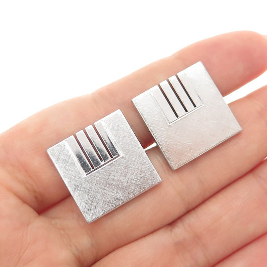 925 Sterling Silver Vintage Modernist Cufflinks