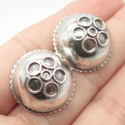 925 Sterling Silver Vintage Multi-Circle Button Pin Brooch