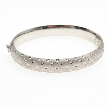 ATI Annika Witt 925 Sterling Silver Diamond-Cut Dual Sided Bangle Bracelet 7.5"