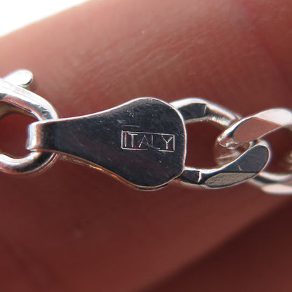 925 Sterling Silver Vintage Italy Figaro Chain Necklace 20"