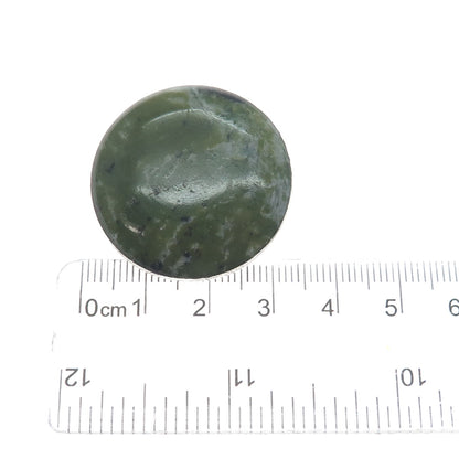 925 Sterling Silver Vintage 1966 CMP Dublin Real Jade Round Pin Brooch