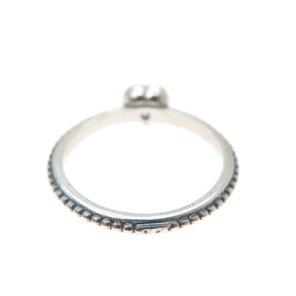 925 Sterling Silver Heart-Cut C Z Granulated Oxidized Ring Size 5