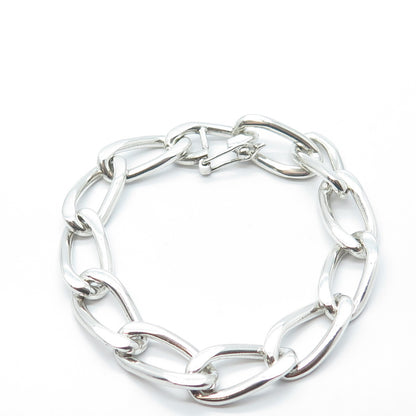 925 Sterling Silver Vintage Mexico Curb Link Bracelet 7"
