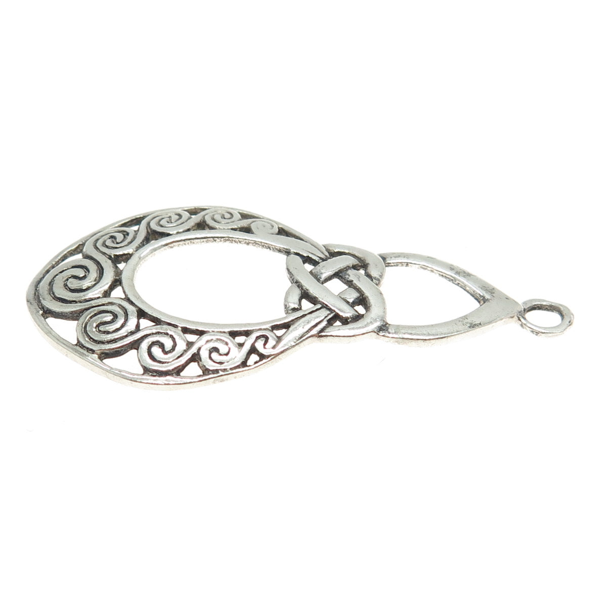 925 Sterling Silver Vintage Celtic Love Knot Spiral Pendant