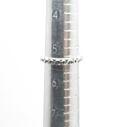 925 Sterling Silver Vintage Swirl Stackable Band Ring Size 5.5