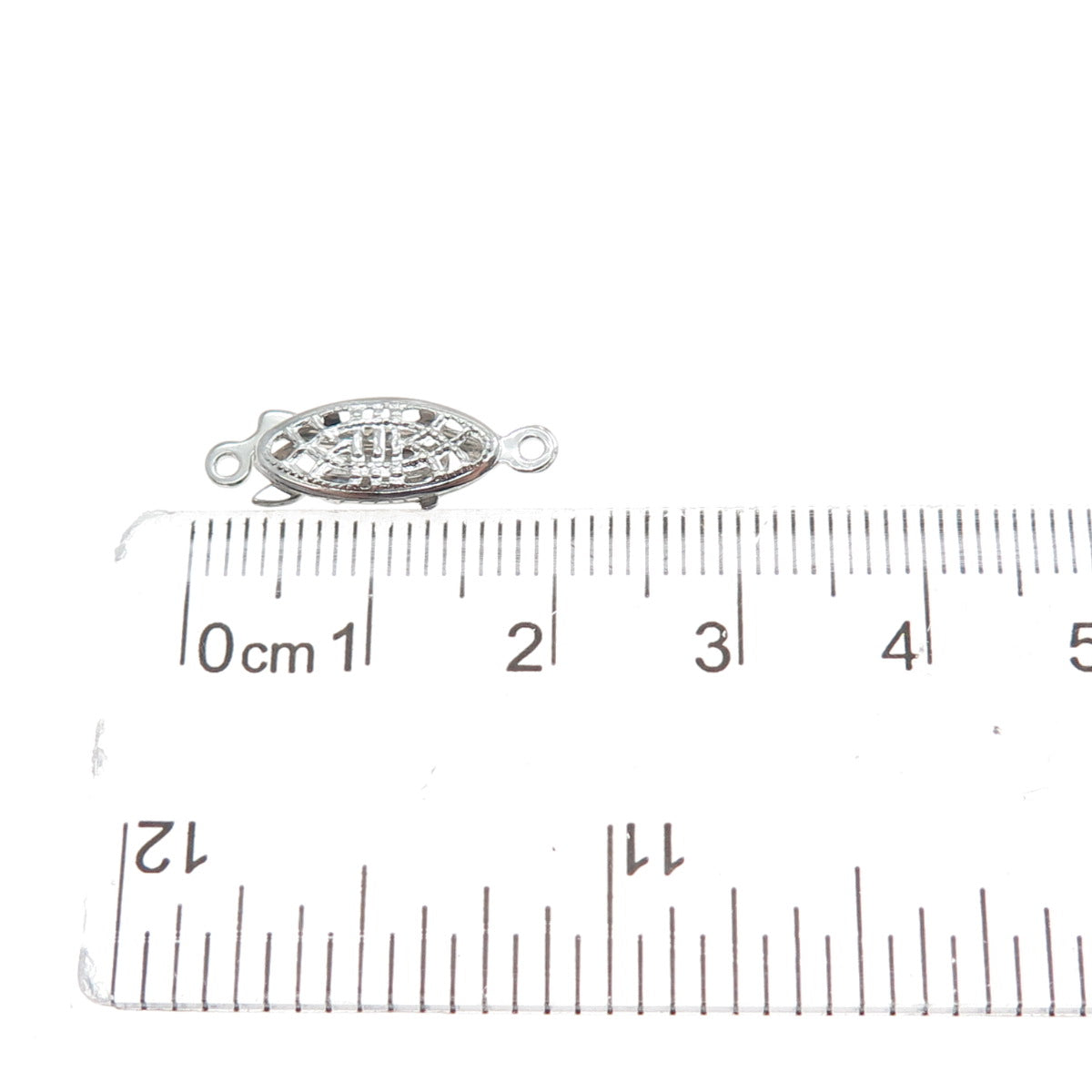 925 Sterling Silver Vintage Oxidized Bracelet / Necklace Hook Box Lock Clasp