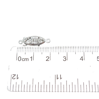 925 Sterling Silver Vintage Oxidized Bracelet / Necklace Hook Box Lock Clasp