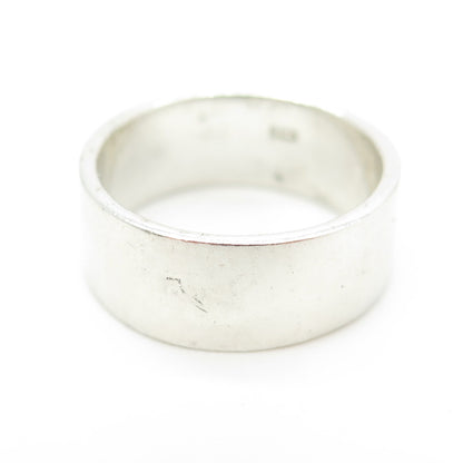 925 Sterling Silver Vintage Viking Rune Band Ring Size 7.25