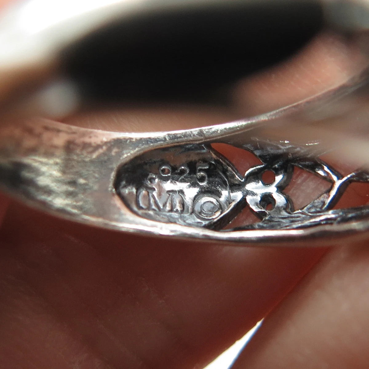 925 Sterling Silver Vintage Swirl Dome Ring Size 7