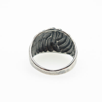 925 Sterling Silver Vintage Modernist Yin Yang Oxidized Ring Size 6