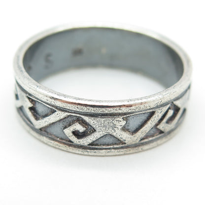 SHUBE 925 Sterling Silver Vintage Spiral Band Oxidized Ring Size 12.25