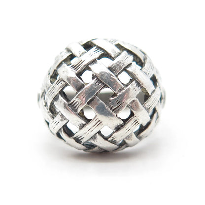 925 Sterling Silver Vintage Bell Trading Post Braided Dome Ring Size 6.5