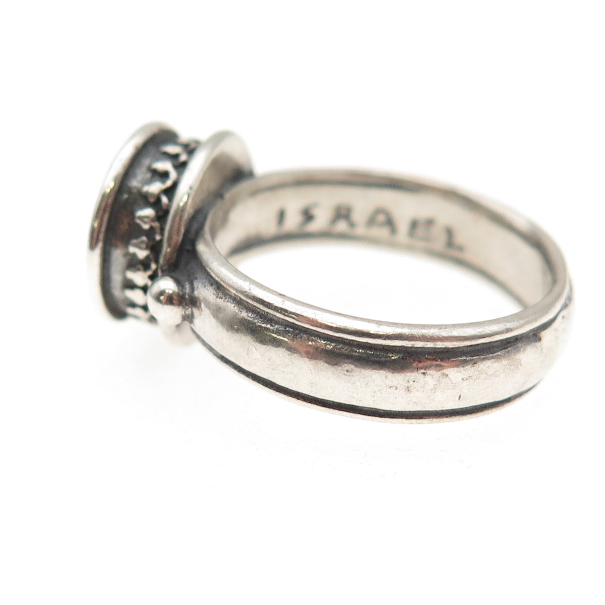 Didae 925 Sterling Silver Vintage Israel Real Pearl Oxidized Ring Size 7
