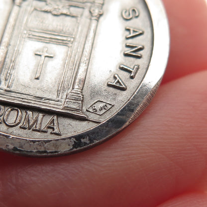 800 Silver Vintage Rome Italy Pope Paul VI St. Peter's Basilica Charm Pendant