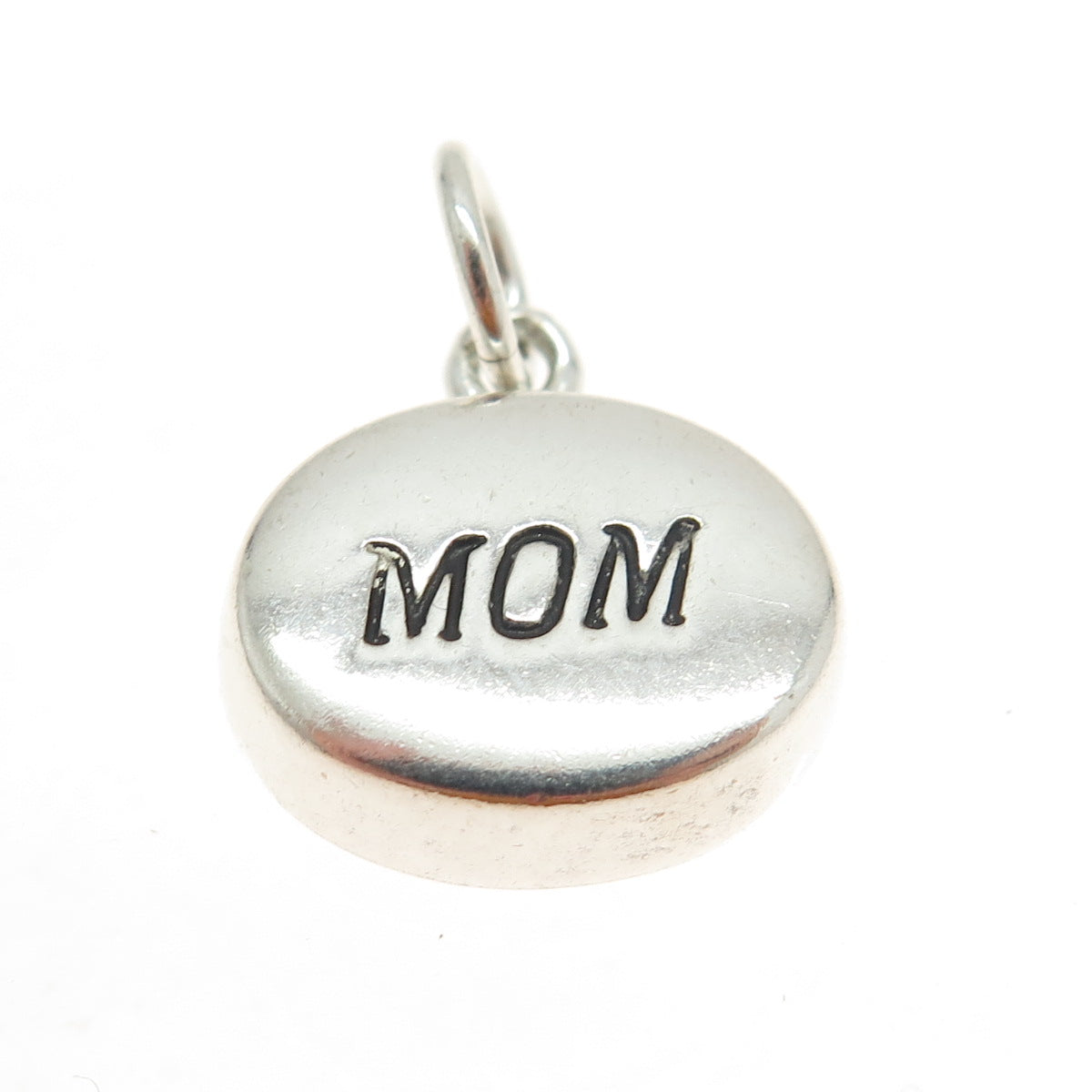 925 Sterling Silver Vintage "Mom" Tag Pendant